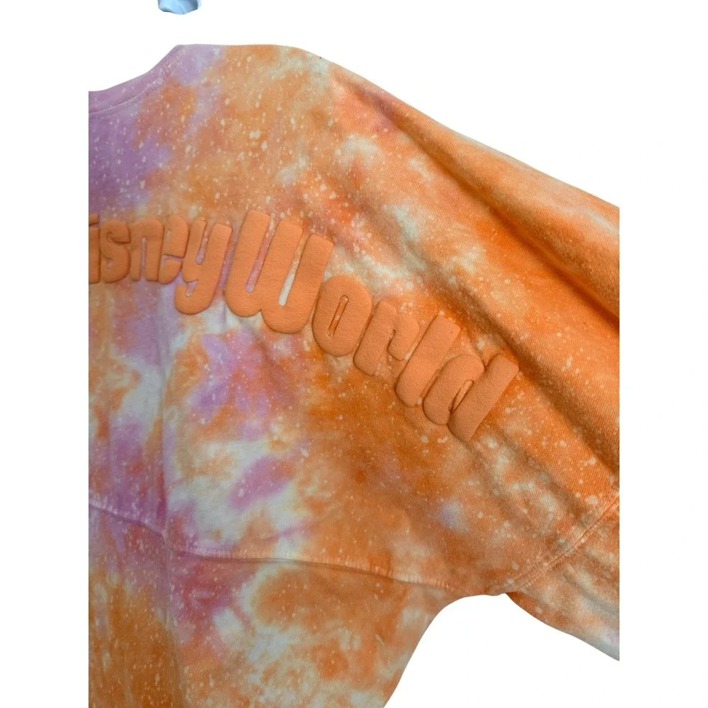 Walt Disney World Spirit Jersey M Tie Dye Orange Pink Galaxy Sweatshirt Mickey - Picture 9 of 10